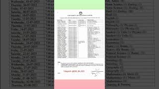 RU BABEdBScBEd PartII Examination 2023 Time Table Rajasthan University [upl. by Hazeghi]