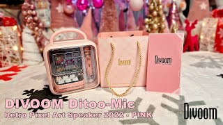 DIVOOM DitooMic Retro Pixel Art Bluetooth Speaker 2022  PINK  Unboxing amp Review gifted [upl. by Bergen]