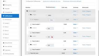 Configuración del libro de calificaciones en Moodle 37 [upl. by Magen850]