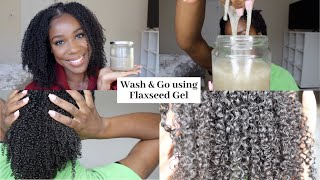 WASH AND GO with DIY FLAXSEED GEL  Natural Hair  TheLifestyleLuxe [upl. by Naneik99]