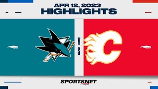 NHL Highlights  Sharks vs Flames  April 12 2023 [upl. by Ettore]