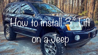 How to install 3” Lift on Jeep WK Please Subscribe if This video helped even just a little [upl. by Sitto]