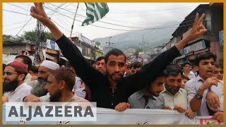 Protests in Pakistanadministered Kashmir after Indias move [upl. by Ettennan915]