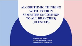 Algorithmic Thinking With Python ATP KTU syllabus Semester 1 [upl. by Meerek]