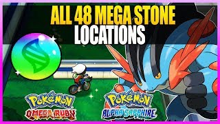 Pokemon OmegaRuby amp AlphaSapphire  All 48 Mega Stone Locations [upl. by Yttap81]