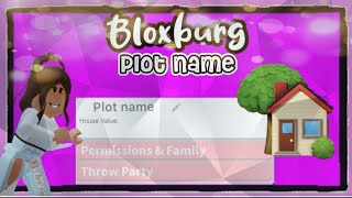 How to change the name of your plot in Roblox Bloxburg [upl. by Nimaj]