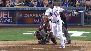 SFLAD Bumgarner and Puig exchange words after homer [upl. by Anua]