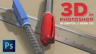 How to use 3D in Photoshop ULTIMATE in depth tutorial [upl. by Elimay]