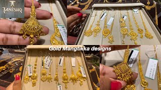 Tanishq Gold Mangtikka designs  Gold Mangtikka collections  Mang tikka  Tanishq [upl. by Odrarej241]