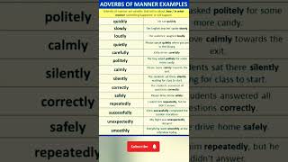 adverbs of manner examples adverbs english grammar [upl. by Dlorrej]