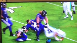 Joe Flacco Loses Helmet on Brutal Hit by Kiko Alonso [upl. by Asiled]