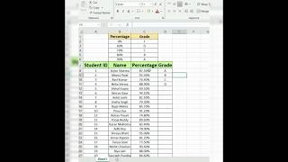 quotAssign Grades Automatically in Excel Using the LOOKUP Functionquot trending shorts viralvideo data [upl. by Ute]