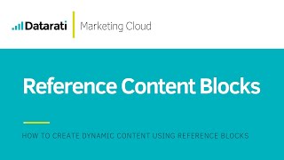 How to use the Reference Content Block in Salesforce Marketing Cloud [upl. by Brooke]