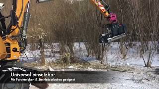 PTH Micro Crusher Steinbrecher Forstmulcher Kombigerät für Baggeranbau [upl. by Hedi]