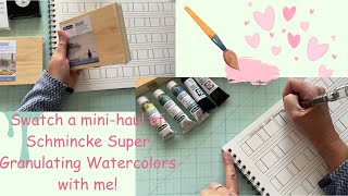 Swatching Super Granulating Watercolors Tiny Haul [upl. by Herzel364]