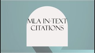 MLA InText Citations [upl. by Fernald108]