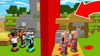 😱 Scary Villagers SPLIT The Village in HALF in Minecraft [upl. by Anircam]