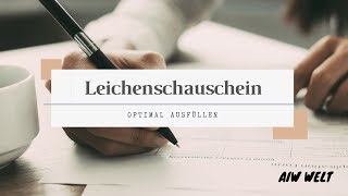 Leichenschauschein optimal ausfüllen [upl. by Hendel]