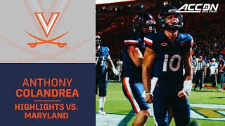 Virginia QB Anthony Colandrea Highlights vs Maryland [upl. by Warde404]