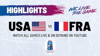 Highlights  USA vs France  2023 IIHFWorlds [upl. by Rivy]