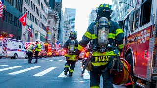 HUGE FDNY RESPONSE to Major ALLHANDS HazMat Incident In Midtown  Manhattan 1075 Box 874 [upl. by Maggio987]