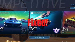 How To Fix Rank Disparity ERROR In Rocket League EASY [upl. by Lonee]