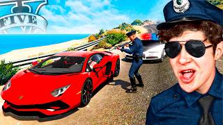 ROBANDO SUPER AUTOS como POLICÍA FALSO en GTA 5 🚘👮‍♂️ Mods [upl. by Pietra]