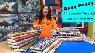 Easy Beginner Pillowcase Tutorial With Fancy French Seams amp Tim Holtz Fabric [upl. by Drarrej123]