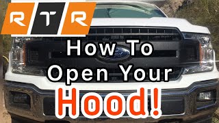 How To Open Your Hood 20152020 Ford F150 [upl. by Inaluiak]