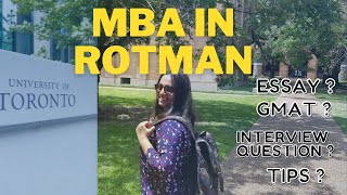 How I got into Rotman MBA  University of Toronto  GMAT 700  Scholarship My Essay [upl. by Dimo]