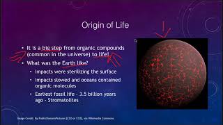 Lesson 30  Lecture 1  Astrobiology  2020  OpenStax [upl. by Cornie]