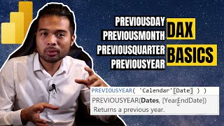 How to use PREVIOUSDAY PREVIOUSMONTH PREVIOUSQUARTER PREVIOUSYEAR  Beginners Guide to Power BI [upl. by Atinnor]