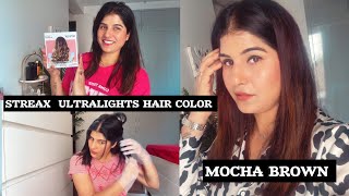 Streax Ultralights Hair Color  Mocha brown  Demo amp Review [upl. by Shannah571]