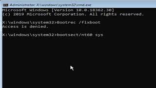 How to Fix Bootrec Fixboot Access is Denied Windows 10 [upl. by Hillari923]