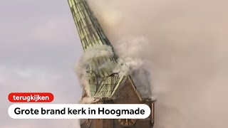 TERUGKIJKEN Grote brand in kerk in Hoogmade [upl. by Ahtekal]