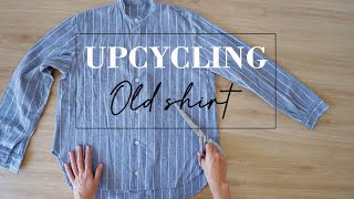 Upcycling Old Shirt  How To Transform Old Shirt Into A New One  Sewing Tutorial [upl. by Neirbo659]