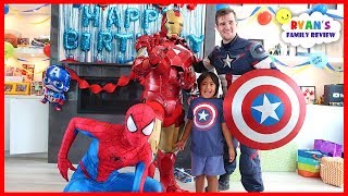 Ryans SuperHero Birthday Training with Marvel Avengers [upl. by Aisanahta237]