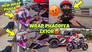 New Wrap Phaddiya😭 Zx10r Wrap Phad diya SUPERBIKE Preparation for Ladakh [upl. by Ardnasac]