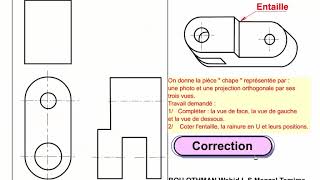 Série dexercices corrigés correspondance des vues Initiation au dessin industriel [upl. by Bass]