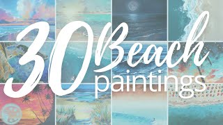 How to Paint a Beach  30 Acrylic Painting Tutorials for Beginners [upl. by Ynattirb]