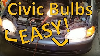 9295 Civic Headlight Bulb Replacement [upl. by Jaquith]