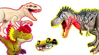 Huge Jurassic World Collection Giant TREX Stegosaurus Pentaceratops Giant Spinosaurus amp More [upl. by Arbma]