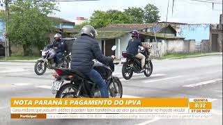 NOTA PARANÁ E PAGAMENTO DO IPVA [upl. by Rhiana381]