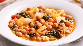 Garbanzos con Bacalao y Espinacas  Potaje Fácil Rápido y Delicioso [upl. by Adaline]