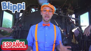 Viaje en el Tren a Vapor con Blippi  Videos de vehículos para niños  Aprende con Blippi [upl. by Castorina485]