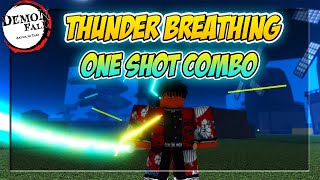 Demon Fall BEST Thunder Breathing One Shot Combo [upl. by Olson557]