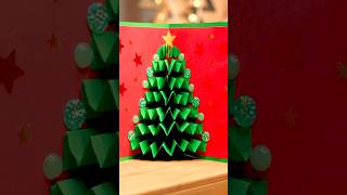 How To Easy Make 3D Christmas Tree Card  🎄 Paper Craft DIY Tutorial [upl. by Galatea]