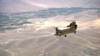 Chinook Helicopter Over Afghanistan  Great Aerial Footage of CH47 Chinook [upl. by Annairba]