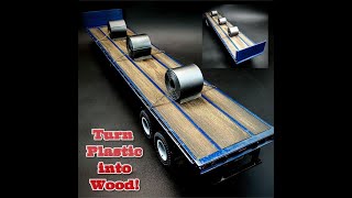 Fruehauf 40ft Flatbed Semi Trailer 125 Scale Model Kit Build How To Assemble Turn Plastic into Wood [upl. by Kimberly]