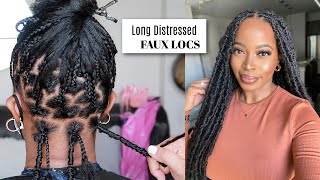 🔥 OMG Long DISTRESSED FAUX LOCS😱 So Natural Knotless Crochet BUTTERFLY LOCS ft Janet Collection [upl. by Suzetta469]